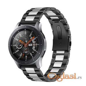 Crno - siva metalna klasicna narukvica 22mm Huawei watch,Samsung watch
